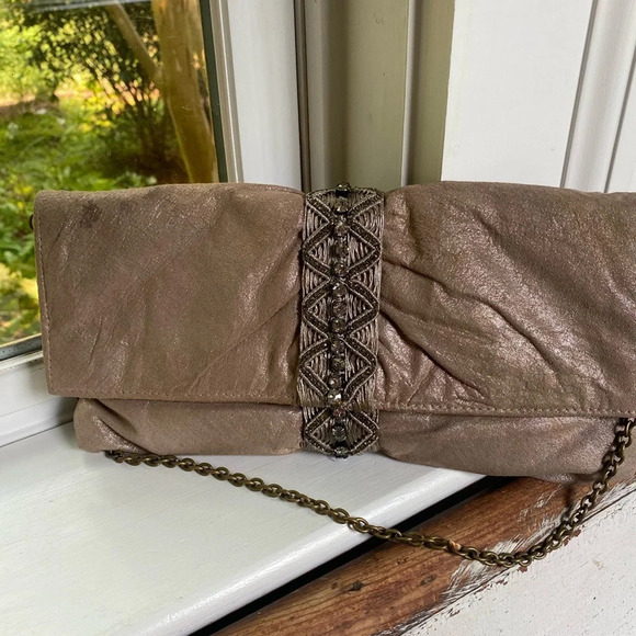 Anthropologie Deepa Gurnani Leather Clutch Bag